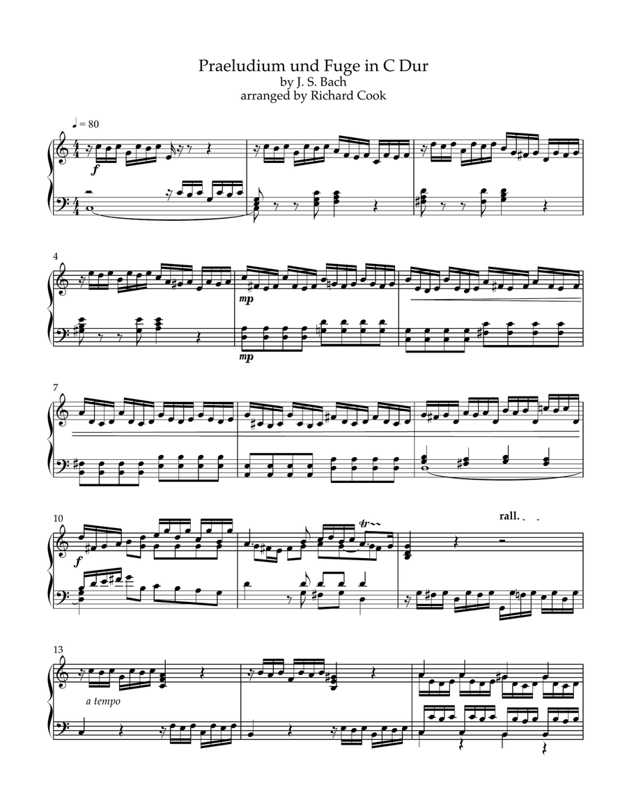 Prelude and Fugue in C Major Piano Solo scores gallery preview page 1