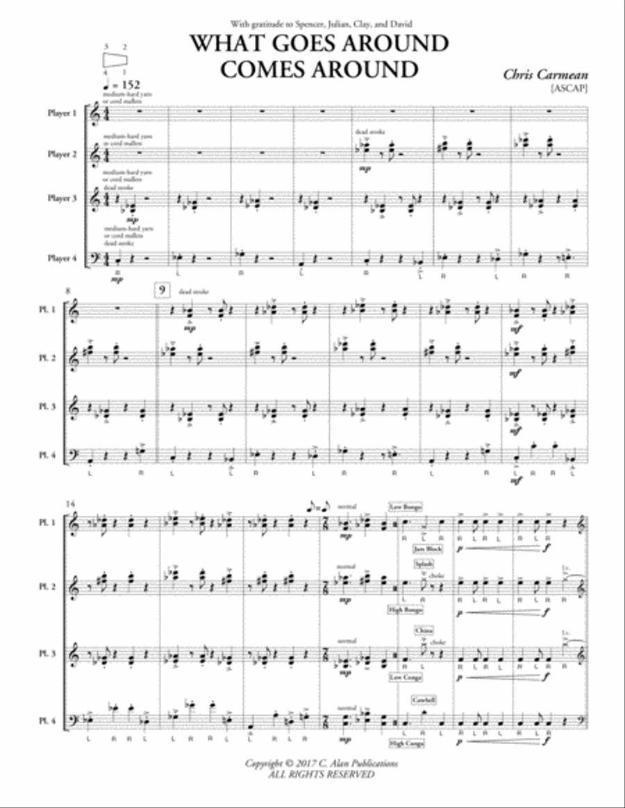 What Goes Around Comes Around Percussion Ensemble scores gallery preview page 3
