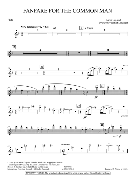 Fanfare For The Common Man - Flute by Aaron Copland - Full Orchestra -  Digital Sheet Music