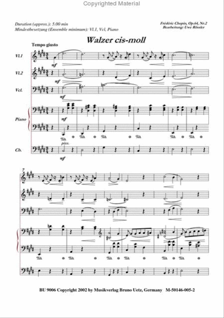 Waltz C#-Minor Waltz C#-Minor Piano Trio scores gallery preview page 2