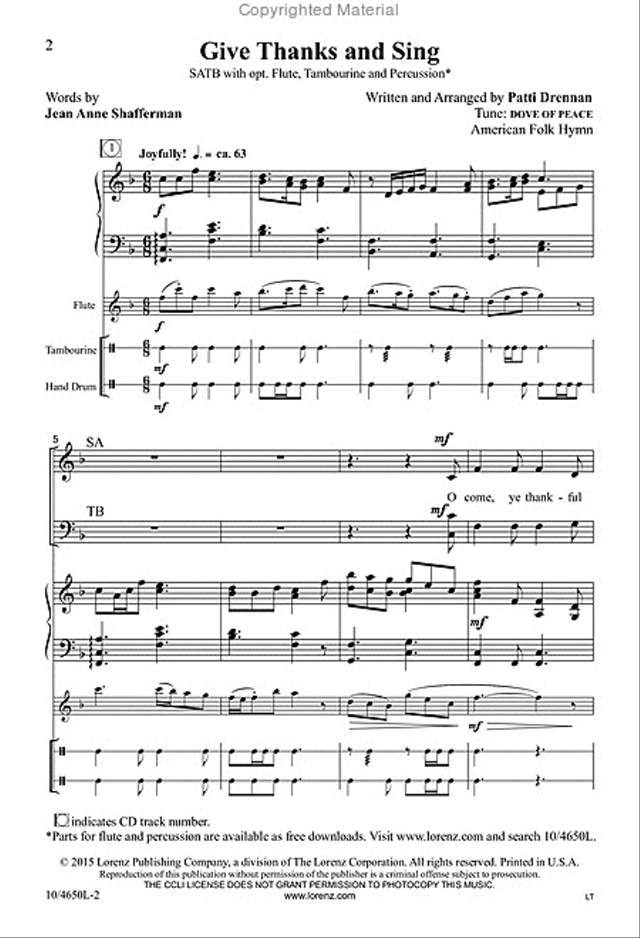 Give Thanks and Sing 4-Part scores gallery preview page 2