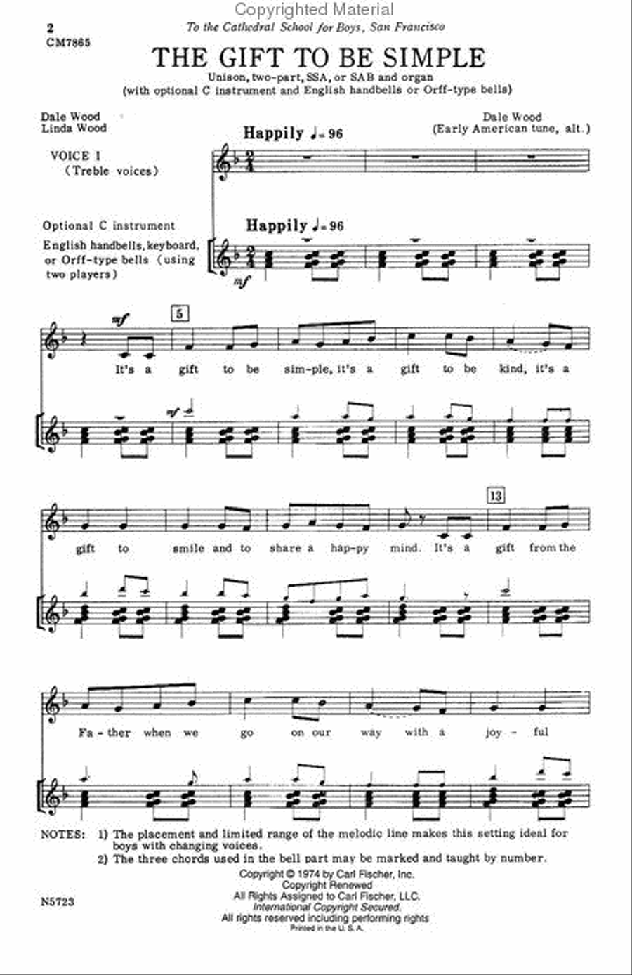 The Gift To Be Simple Choir scores gallery preview page 2
