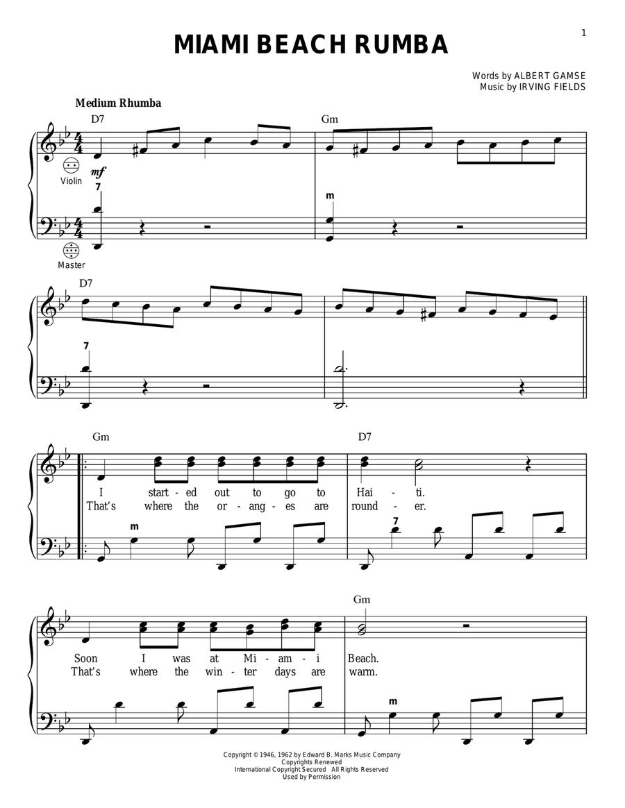 Miami Beach Rumba Miami Beach Rumba Accordion scores gallery preview page 1