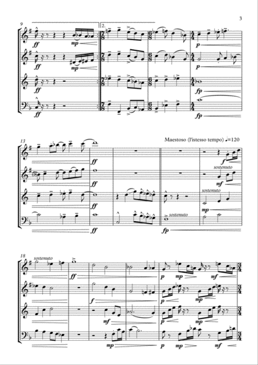 Just A Minute (Fanfare) Just A Minute (Fanfare) Brass Ensemble scores gallery preview page 3