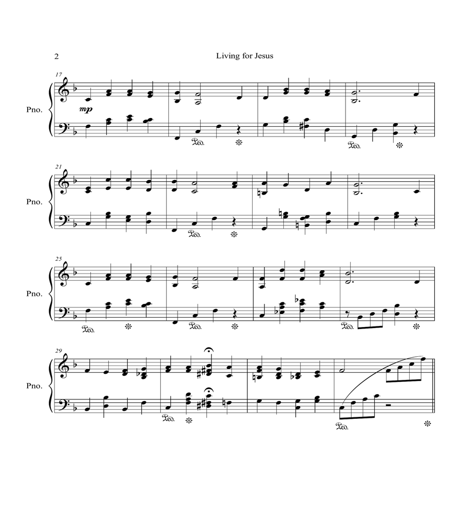 Living for Jesus Living for Jesus Piano Solo scores gallery preview page 3