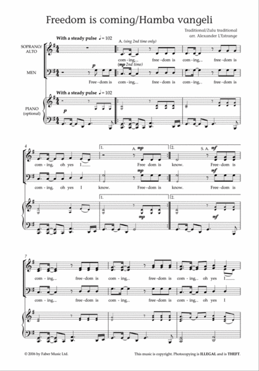 More Songs of a Rainbow Nation 3-Part scores gallery preview page 2