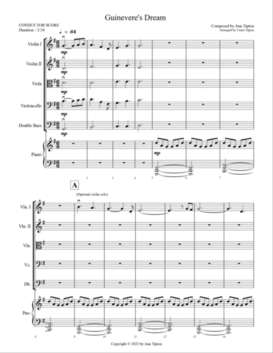 Guinevere's Dream String Orchestra scores gallery preview page 2