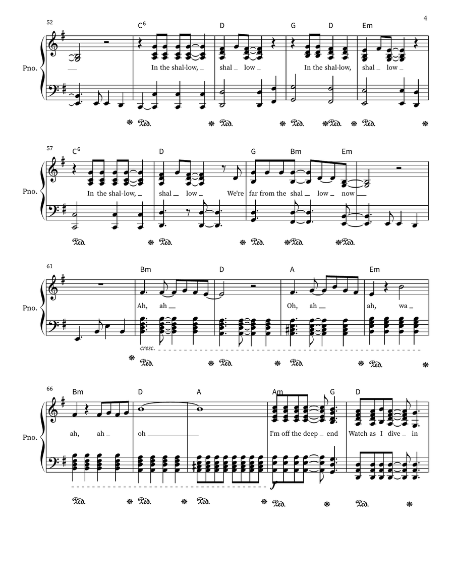 Shallow Shallow Piano scores gallery preview page 4