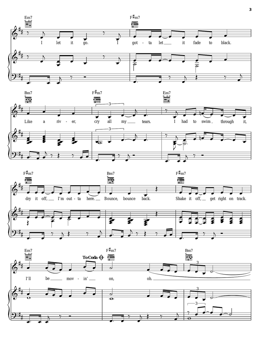 Bounce Back Piano, Vocal, Guitar scores gallery preview page 3