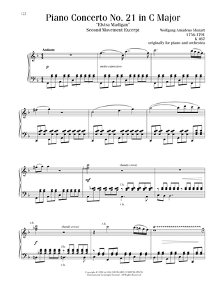 Book cover for Piano Concerto No. 21 In C Major ("Elvira Madigan"), Second Movement Excerpt