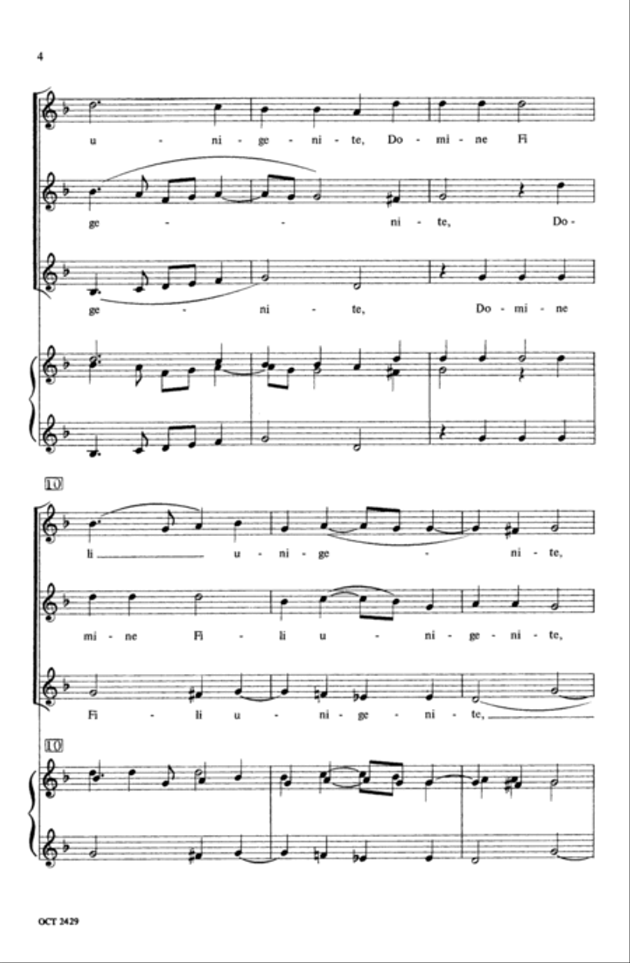 Domine Fili Unigenite (from Missa Primi Toni) Women's Choir scores gallery preview page 3