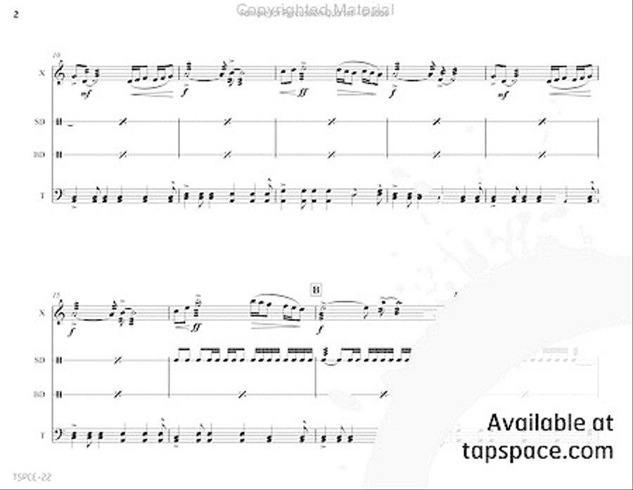 Fanfare for Percussion Quartet Percussion Ensemble scores gallery preview page 7