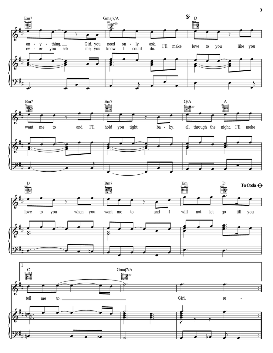 I'll Make Love To You Piano, Vocal, Guitar scores gallery preview page 3
