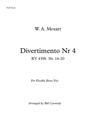 Mozart Divertimento Nr. 4 (K. 439b) Flexible Brass Trio