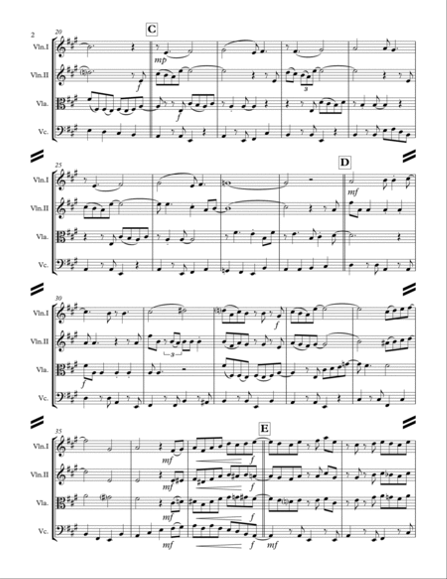 Baby, It's Cold Outside String Quartet scores gallery preview page 3