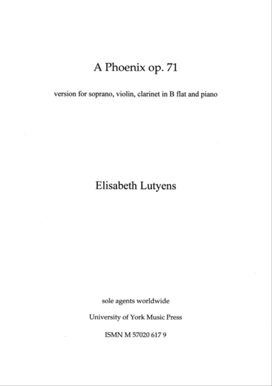 A Phoenix Op.71a Clarinet scores gallery preview page 1