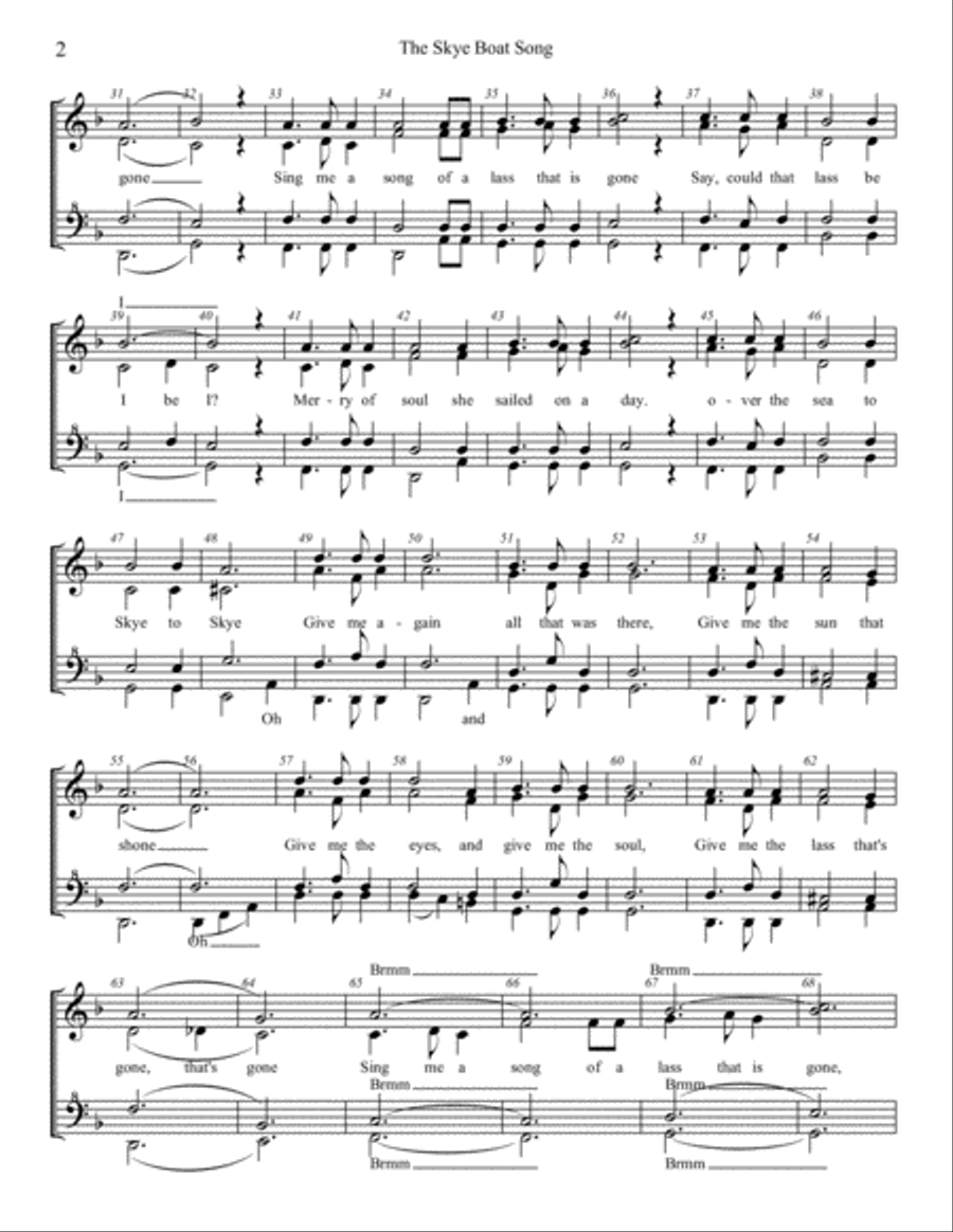 Skye Boat Song Choir scores gallery preview page 2