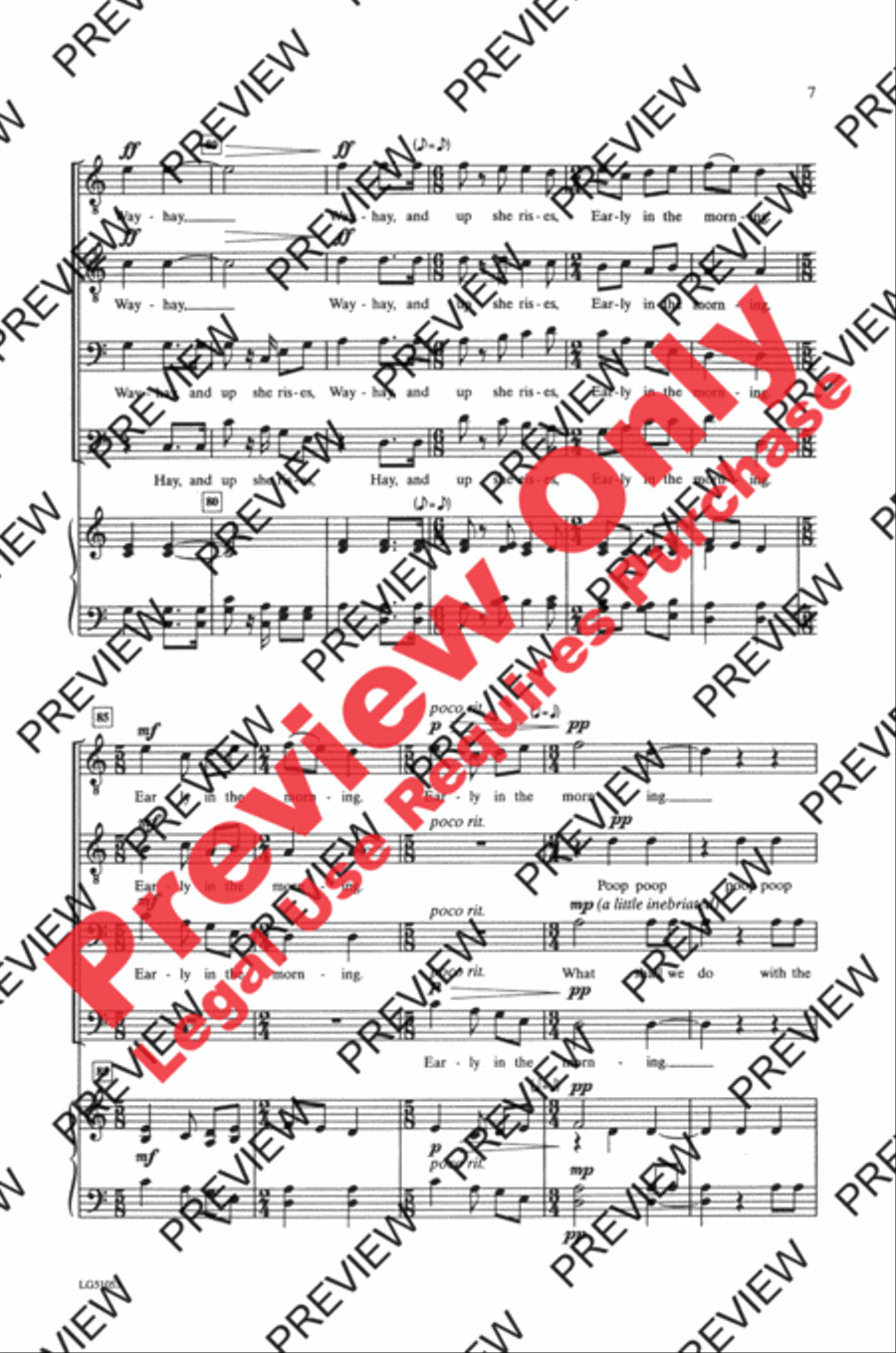 What Shall We Do with the Drunken Sailor TTBB scores gallery preview page 7