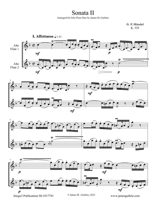 Book cover for Handel: Sonata No. 2 for Alto Flute Duo
