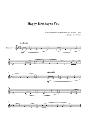 Happy Birthday to You | Horn in F | B-flat Major