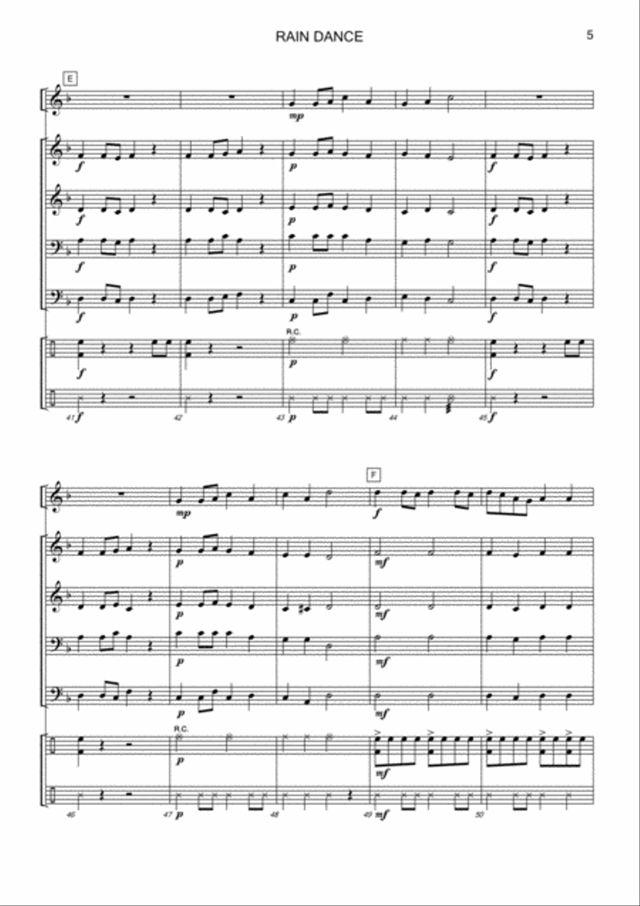 Rain Dance Rain Dance Fanfare Band scores gallery preview page 7