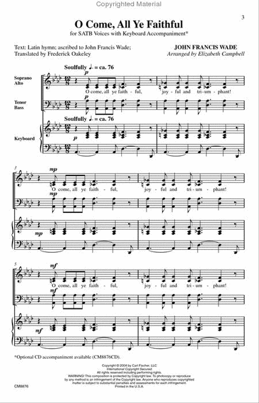 O Come, All Ye Faithful 4-Part scores gallery preview page 2