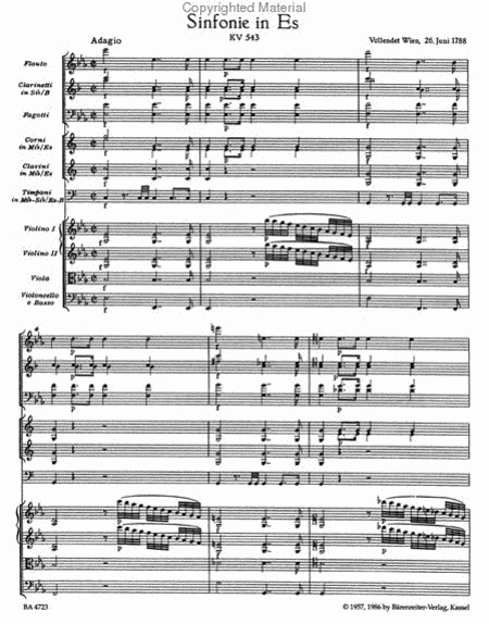Symphony, No. 39 E flat major, KV 543