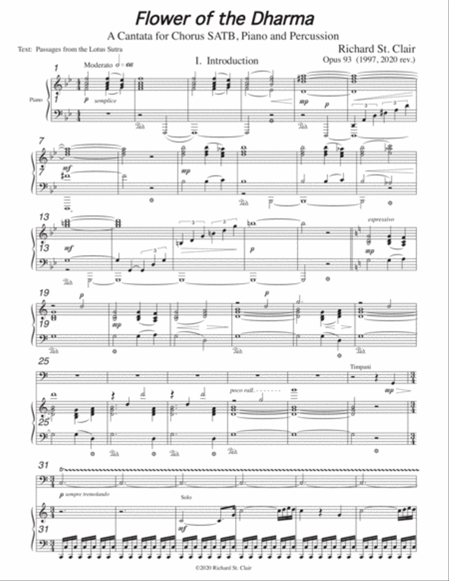 FLOWER of the DHARMA: A Cantata for Chorus SATB, Piano and Percussion 4-Part scores gallery preview page 4