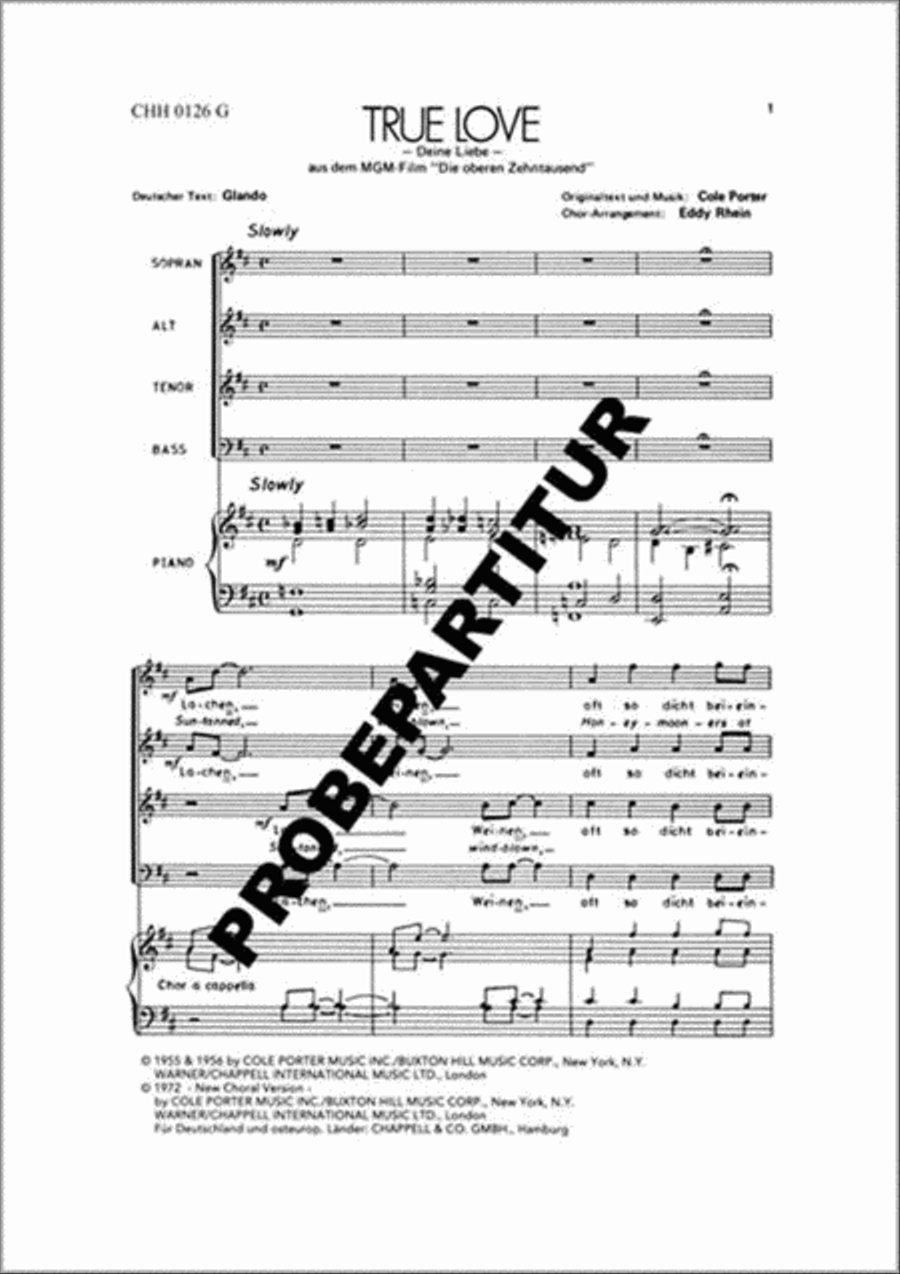 True Love True Love Mixed Choir scores gallery preview page 1