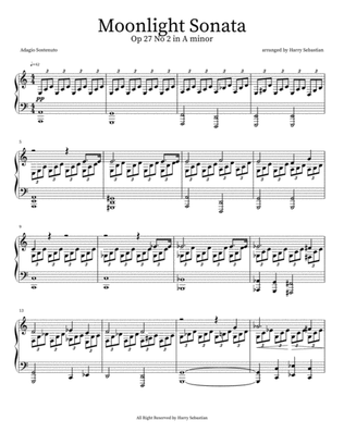 Beethoven- Moonlight Sonata Op 27 No.2 - Adagio sostenuto ( A minor)