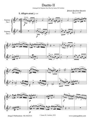 Quantz: Duetto Op. 2 No. 2 for Soprano Sax Duo