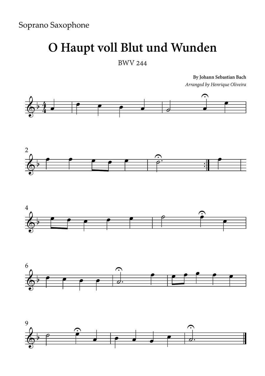 O Haupt voll Blut und Wunden (Saxophone Duet) - Johann Sebastian Bach Woodwind Duet scores gallery preview page 2