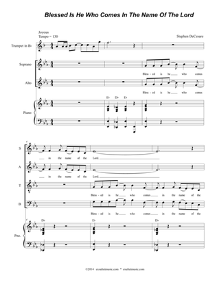 Blessed Is He Who Comes In The Name Of The Lord (Solo and SATB)