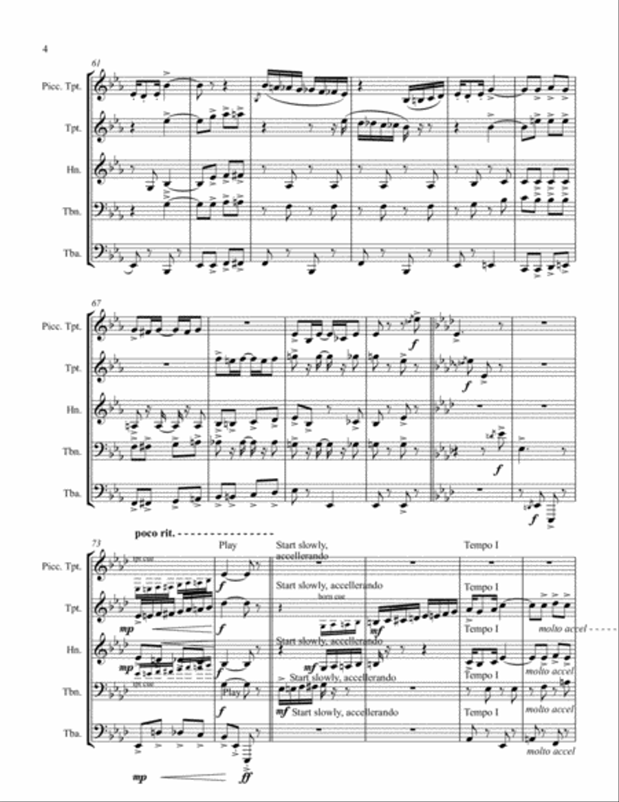 Chicken Chowder Two Step (1905) for brass quintet