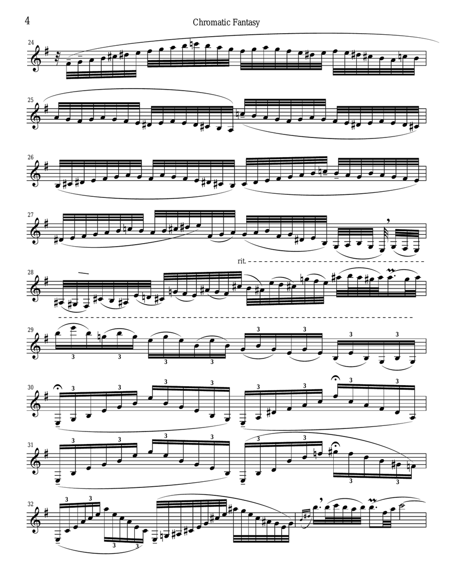 J. S. Bach - Chromatic Fantasy for Unaccompanied Clarinet Clarinet Solo scores gallery preview page 4