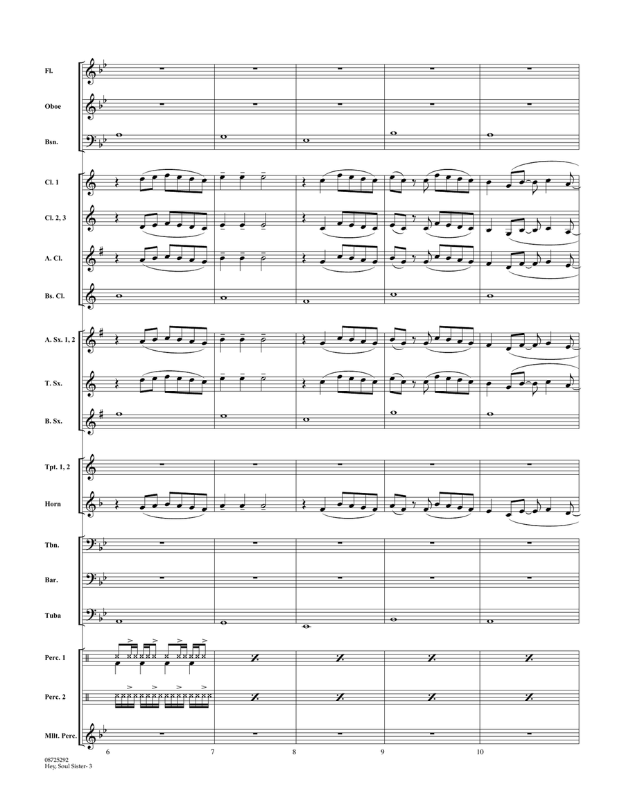 Hey, Soul Sister - Full Score Concert Band scores gallery preview page 3
