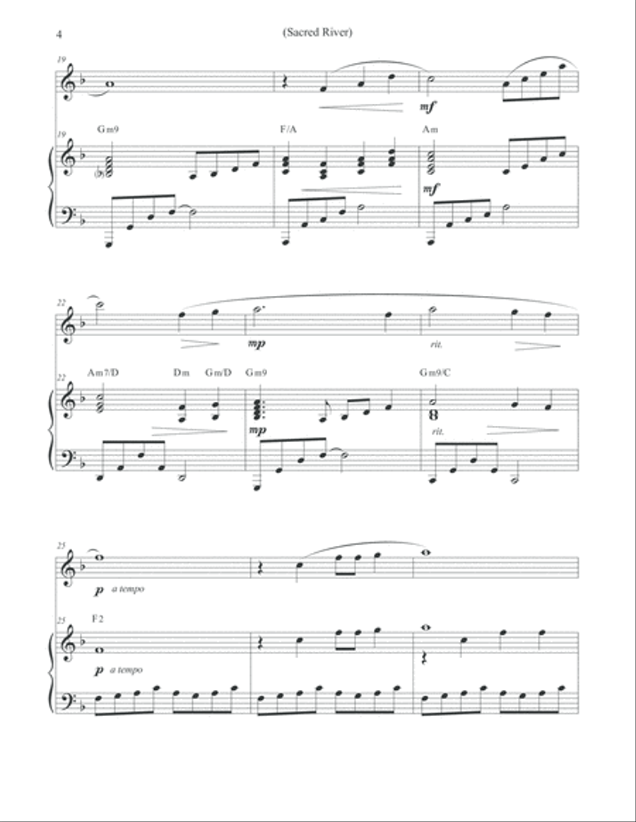 Sacred River - Flute/Piano - O Shenandoah/The Water is Wide Sacred River - Flute/Piano - O Shenandoah/The Water is Wide Flute Solo scores gallery preview page 4