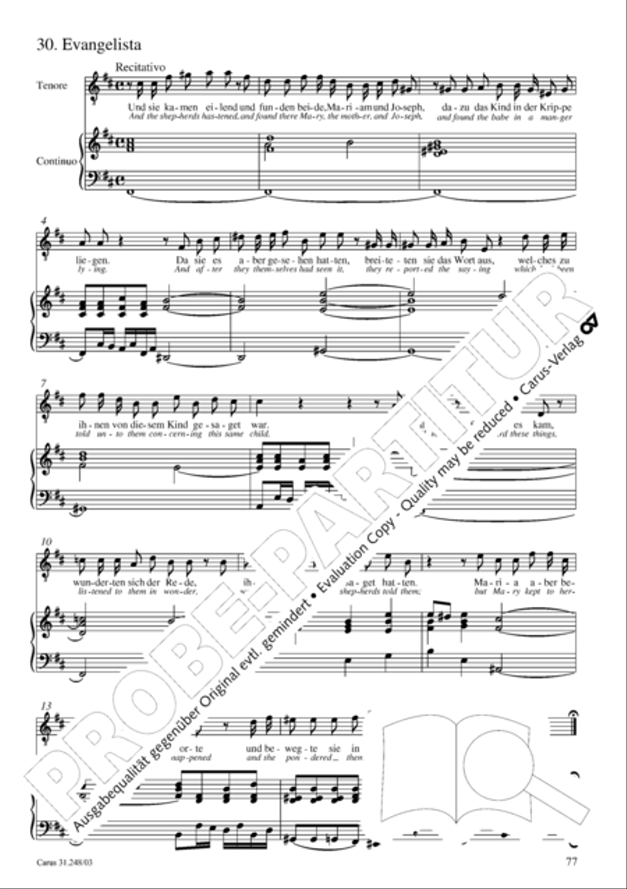 Christmas oratorio (Weihnachtsoratorium, Teile I-III) 4-Part scores gallery preview page 82
