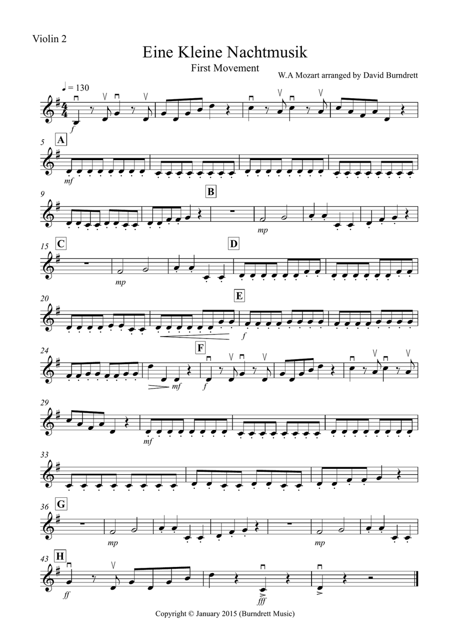 Eine Kleine Nachtmusik (1st movement) for String Orchestra String Quartet scores gallery preview page 6