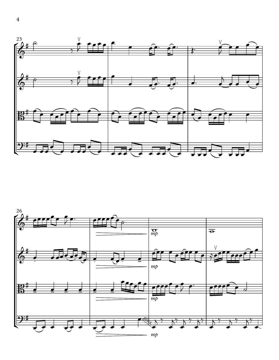 Church Bells String Quartet scores gallery preview page 4