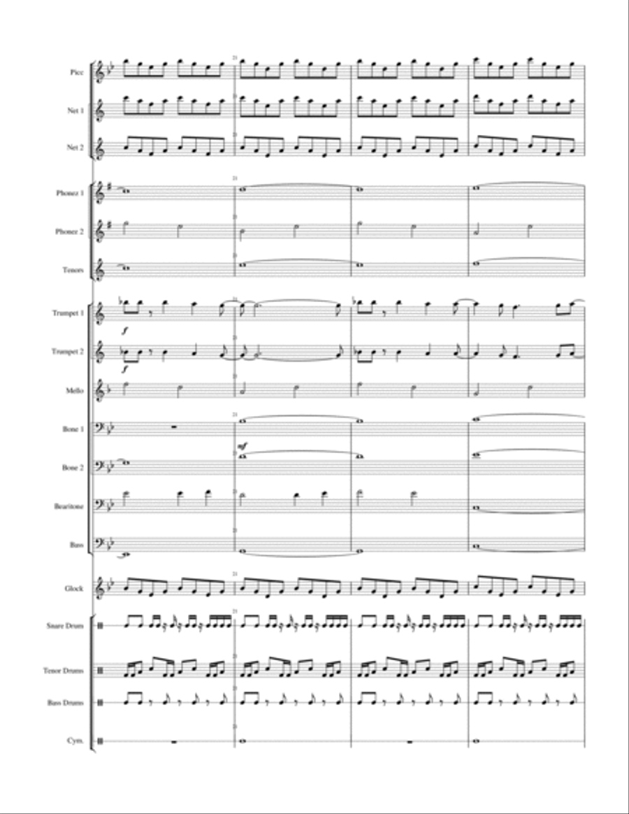 The One That Got Away Marching Band scores gallery preview page 4