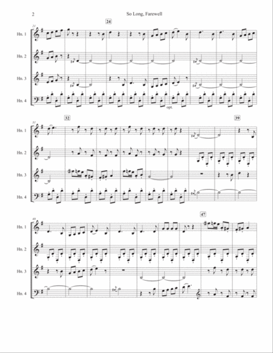 So Long, Farewell So Long, Farewell Horn scores gallery preview page 2