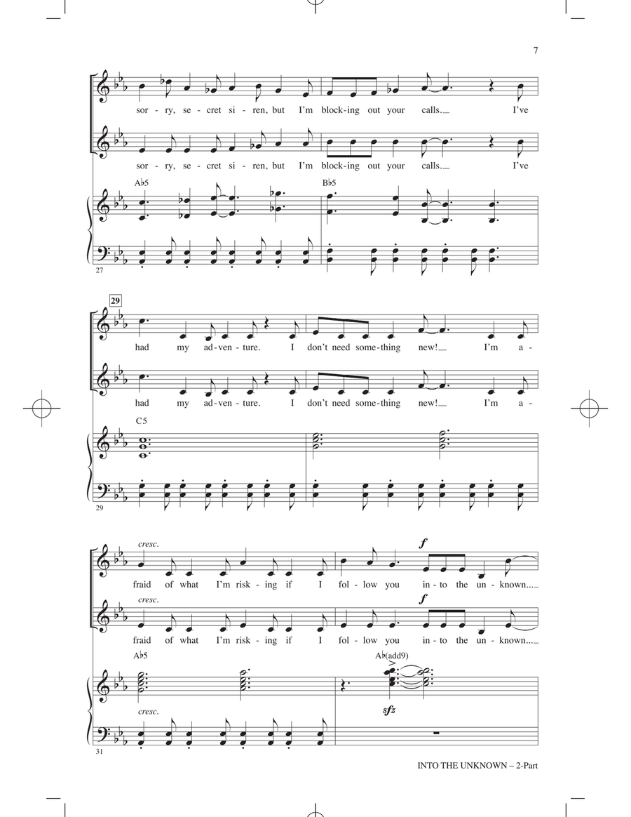 Into The Unknown (from Disney's Frozen 2) (arr. Roger Emerson) 2-Part scores gallery preview page 6