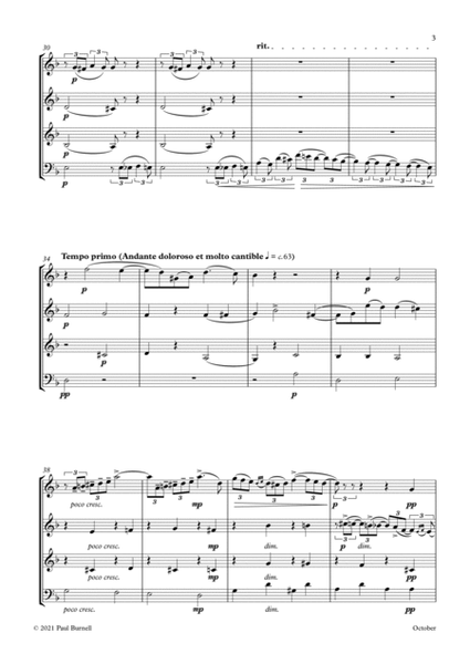 October (Autumn Song), arranged for instruments in four parts image number null