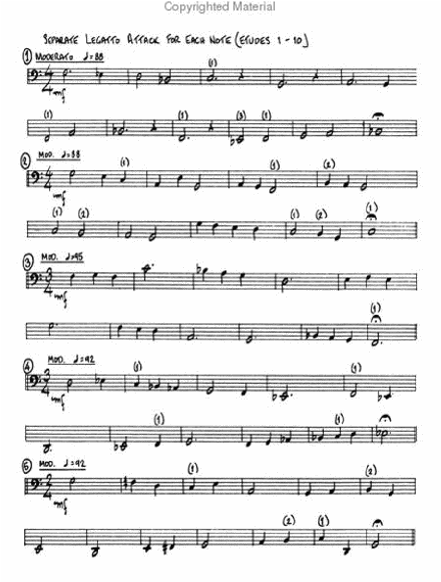 Etudes for Bass Trombone Baritone Horn scores gallery preview page 2