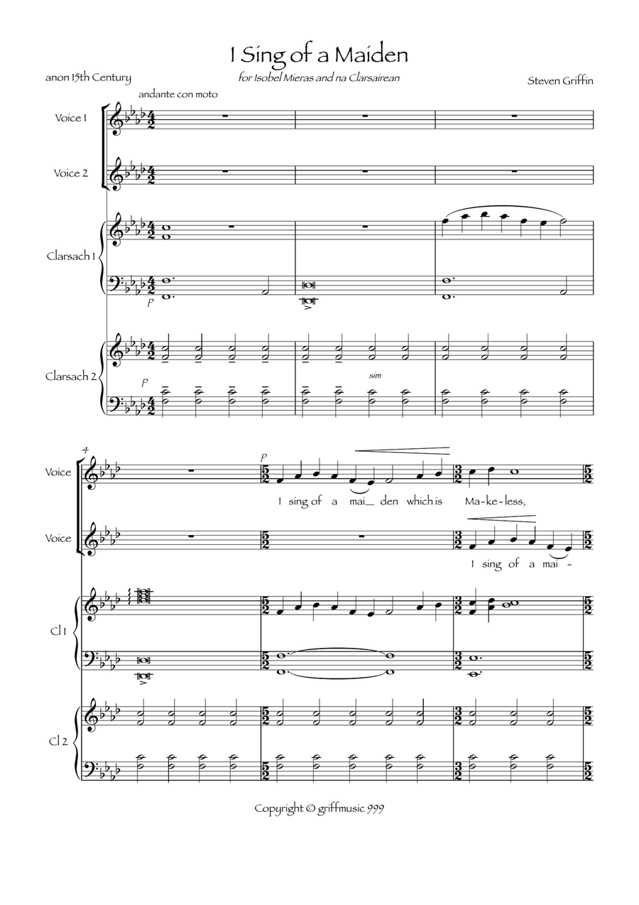 I Sing of a Maiden I Sing of a Maiden Small Ensemble scores gallery preview page 1