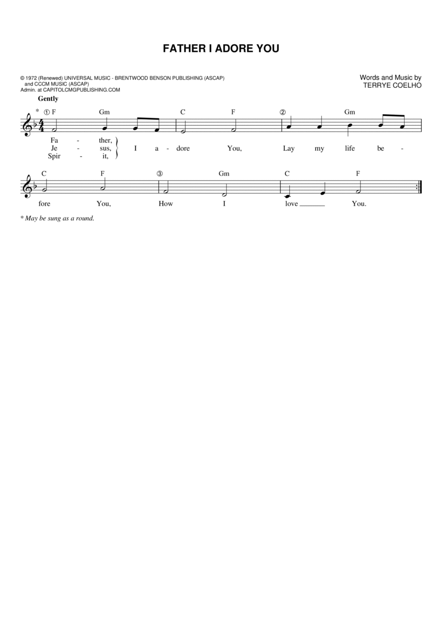 Father I Adore You Flute scores gallery preview page 1