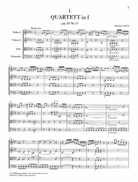 String Quartets op. 20 und op. 33 Heft 3