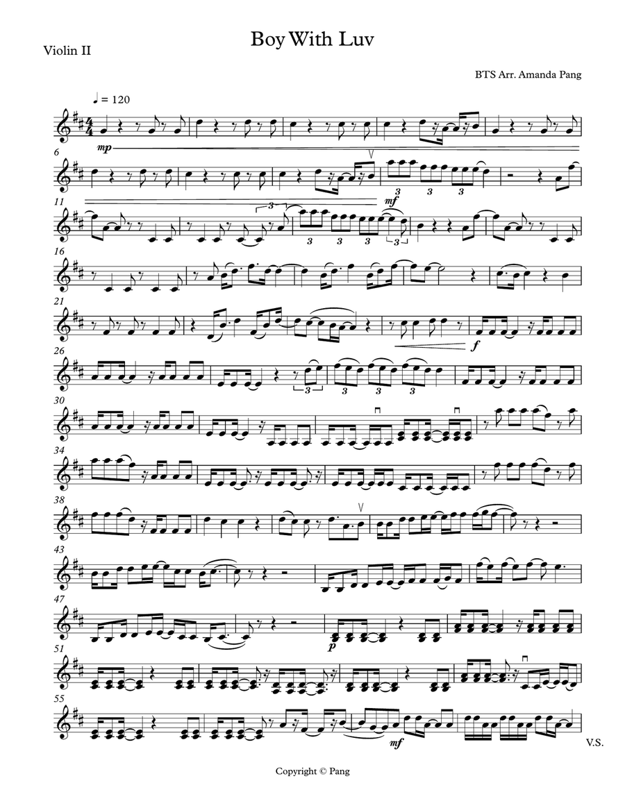 Boy With Luv String Quartet scores gallery preview page 3
