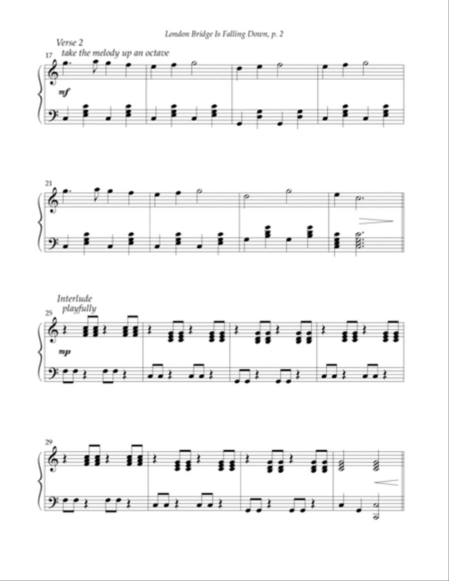 London Bridge Is Falling Down Piano Method scores gallery preview page 2